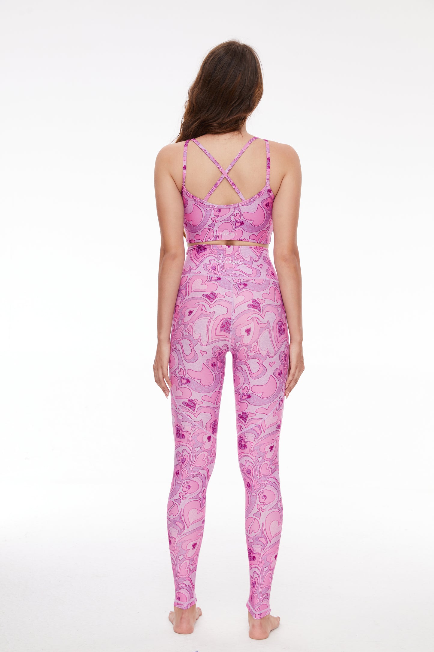 Flow in Love Pink Heart High-waisted Leggings