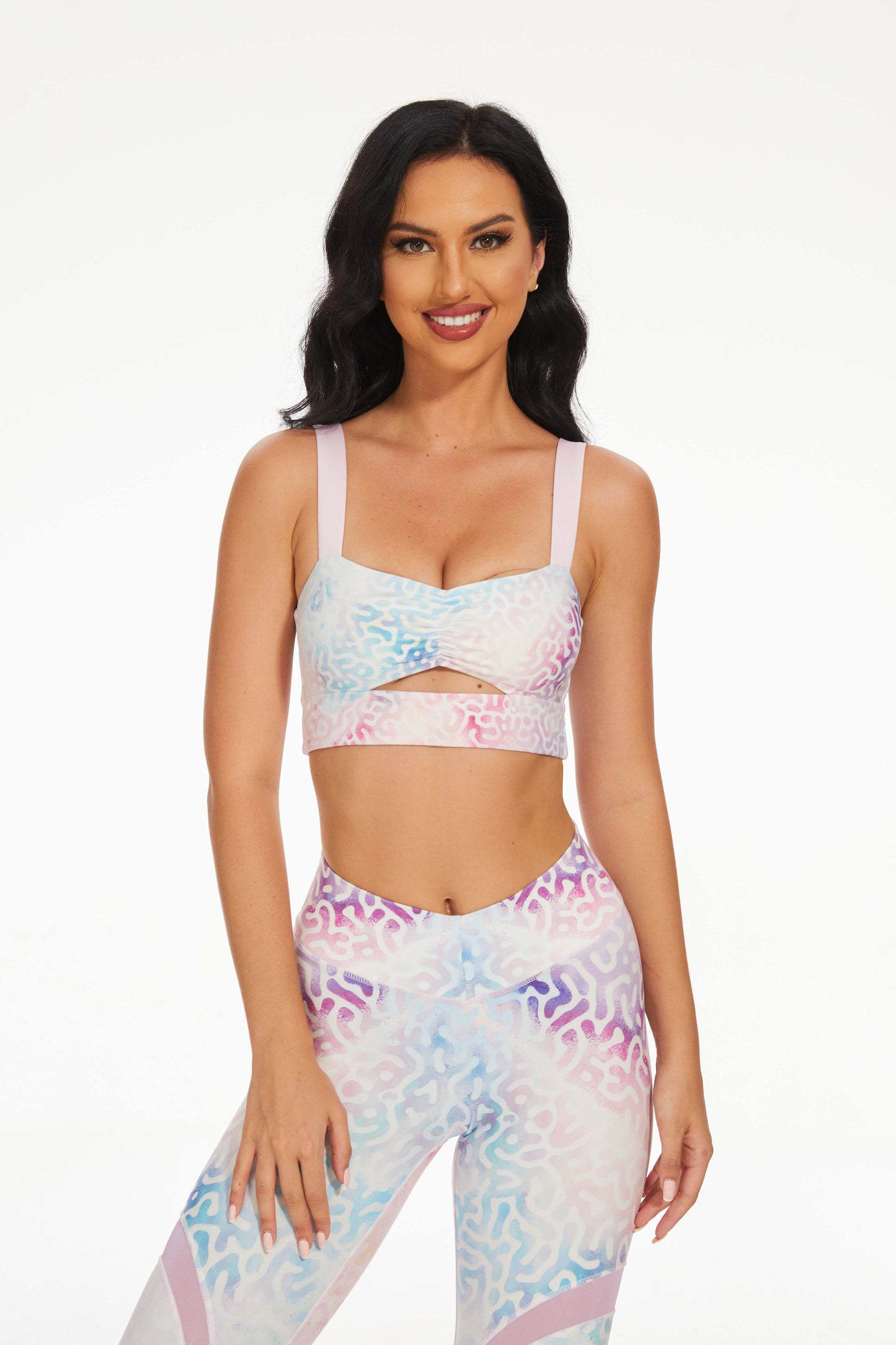 Iridescent Shells Four-Way Cutout Sports Bra