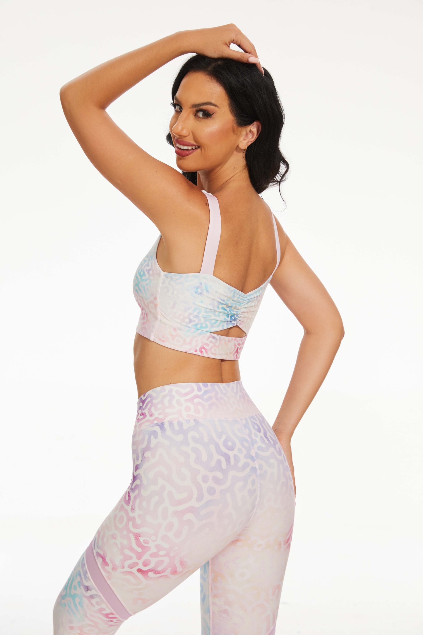 Iridescent Shells Four-Way Cutout Sports Bra