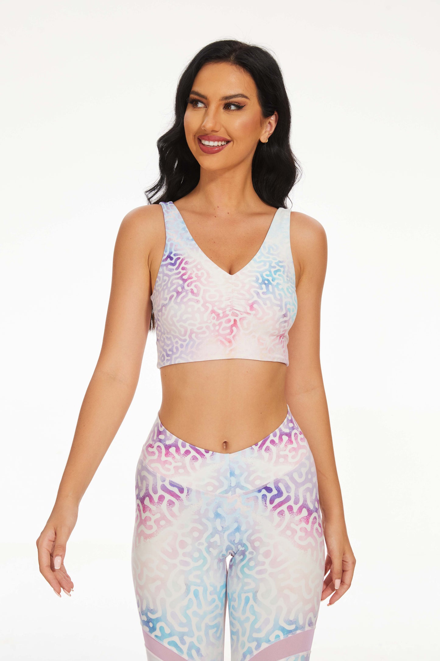 Iridescent Shells Four-Way Cutout Sports Bra