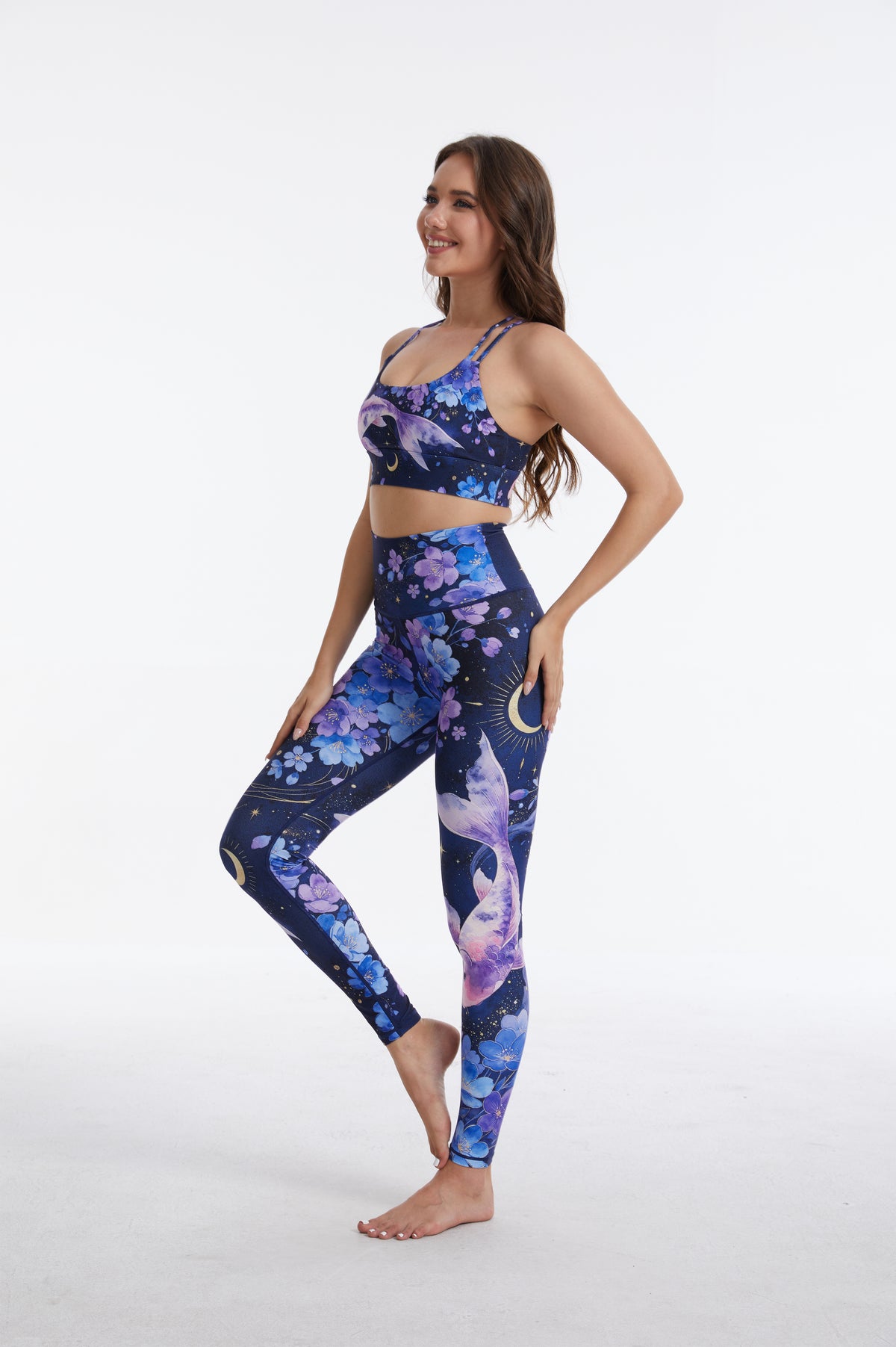 Galactic Koi Strappy Sports Bra MYSILVERWIND
