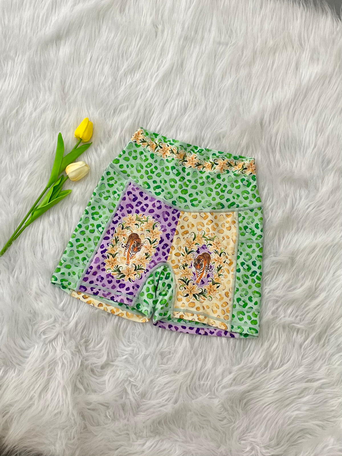 Patchwork Lilac Tiger Limited Workout Set-MYSILVERWIND