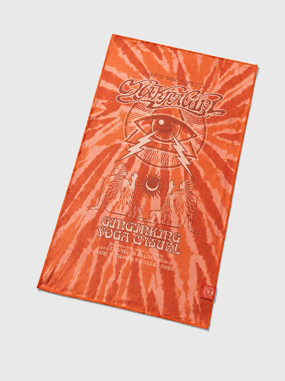 Orange Energy Double-Sided Print Yoga Hand Towel