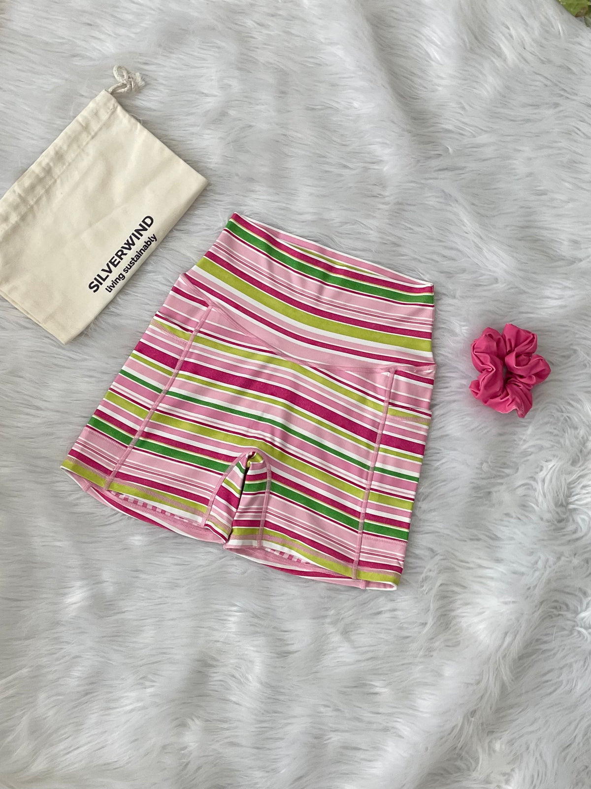 Retro Candy Stripe Workout Set-SILVERWIND