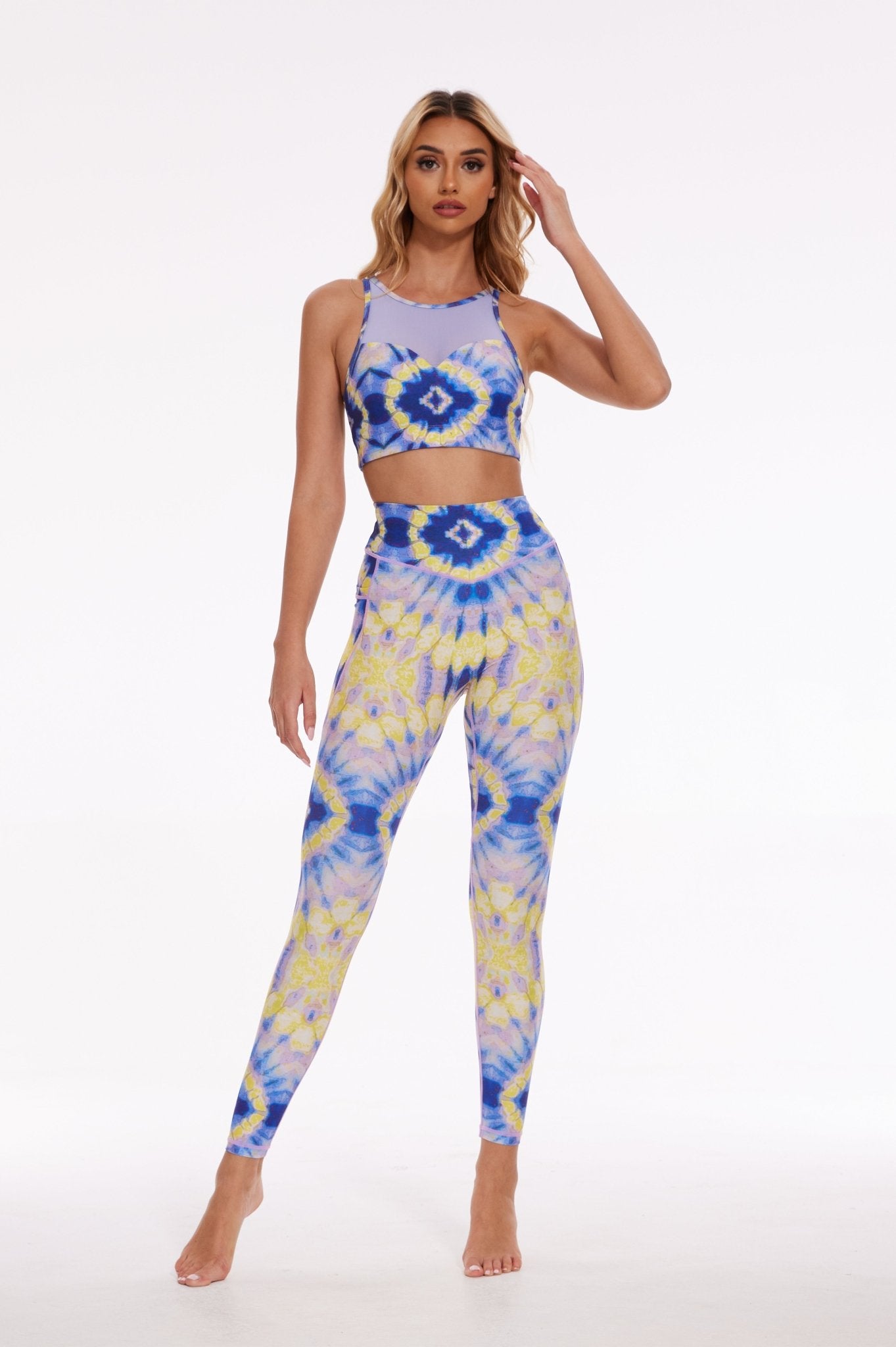 Abstract Dip - Dye High - waisted Leggings - MYSILVERWIND