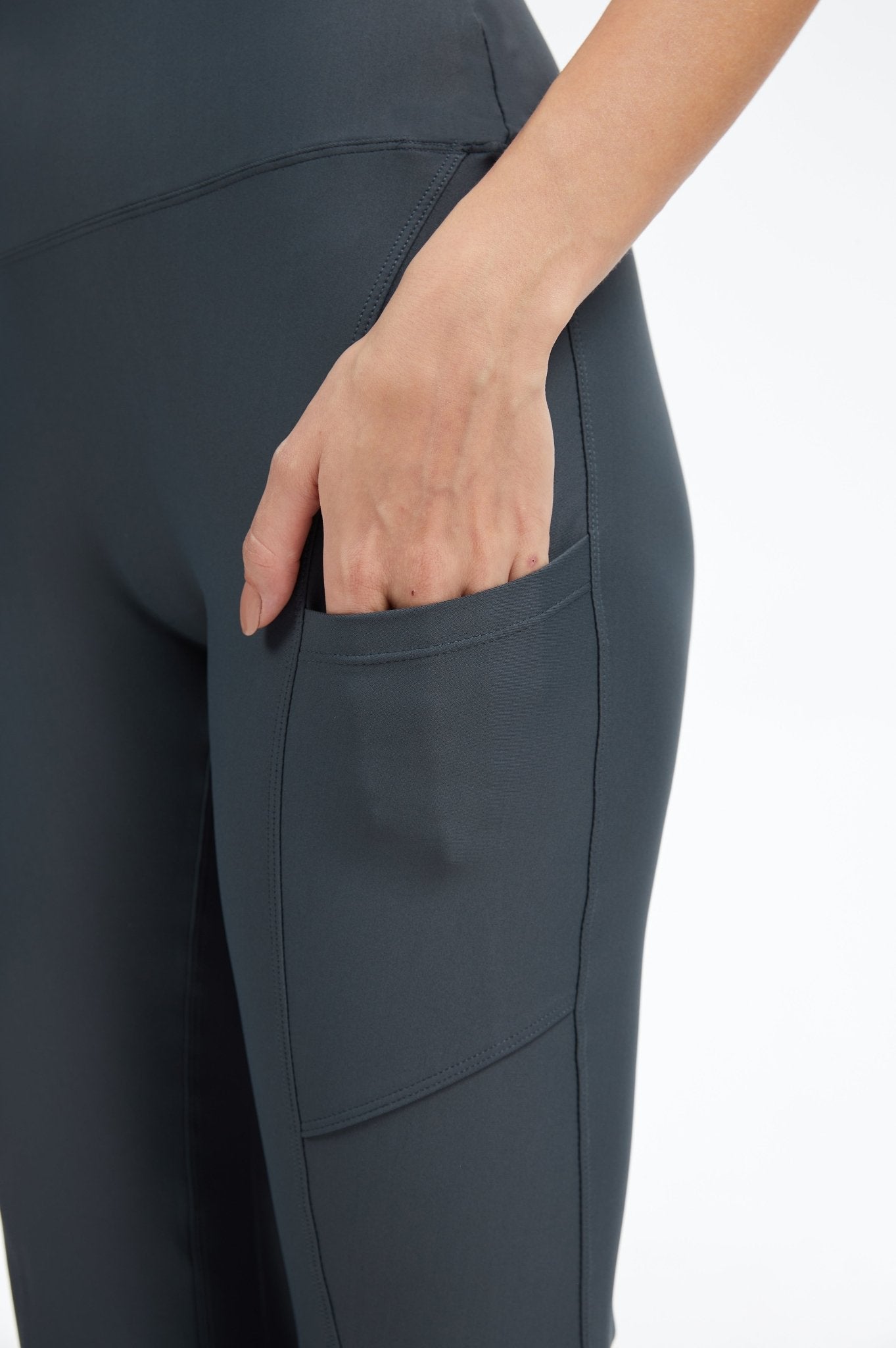 Bare High - waisted Flare Leggings - Charcoal Grey - MYSILVERWIND