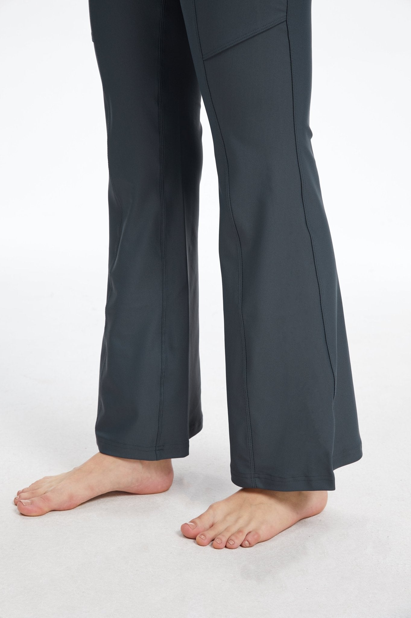 Bare High - waisted Flare Leggings - Charcoal Grey - MYSILVERWIND