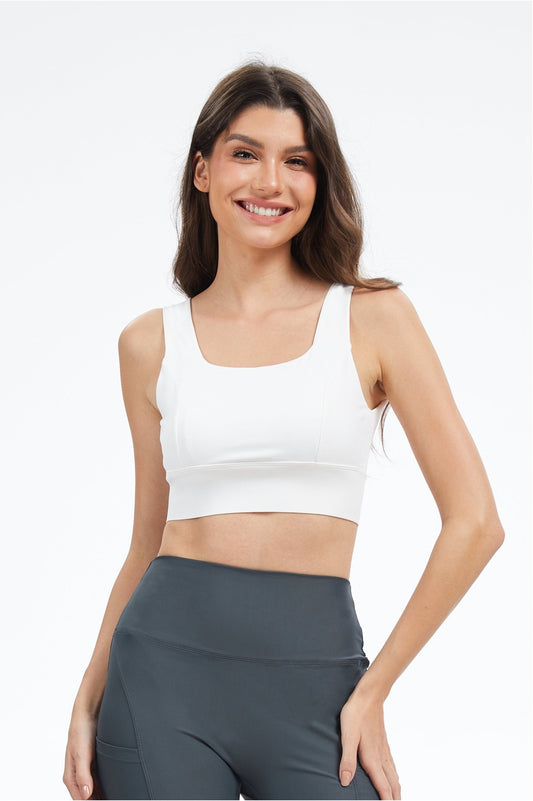 Bare X - Back Cross Strappy Sports Bra - White - MYSILVERWIND