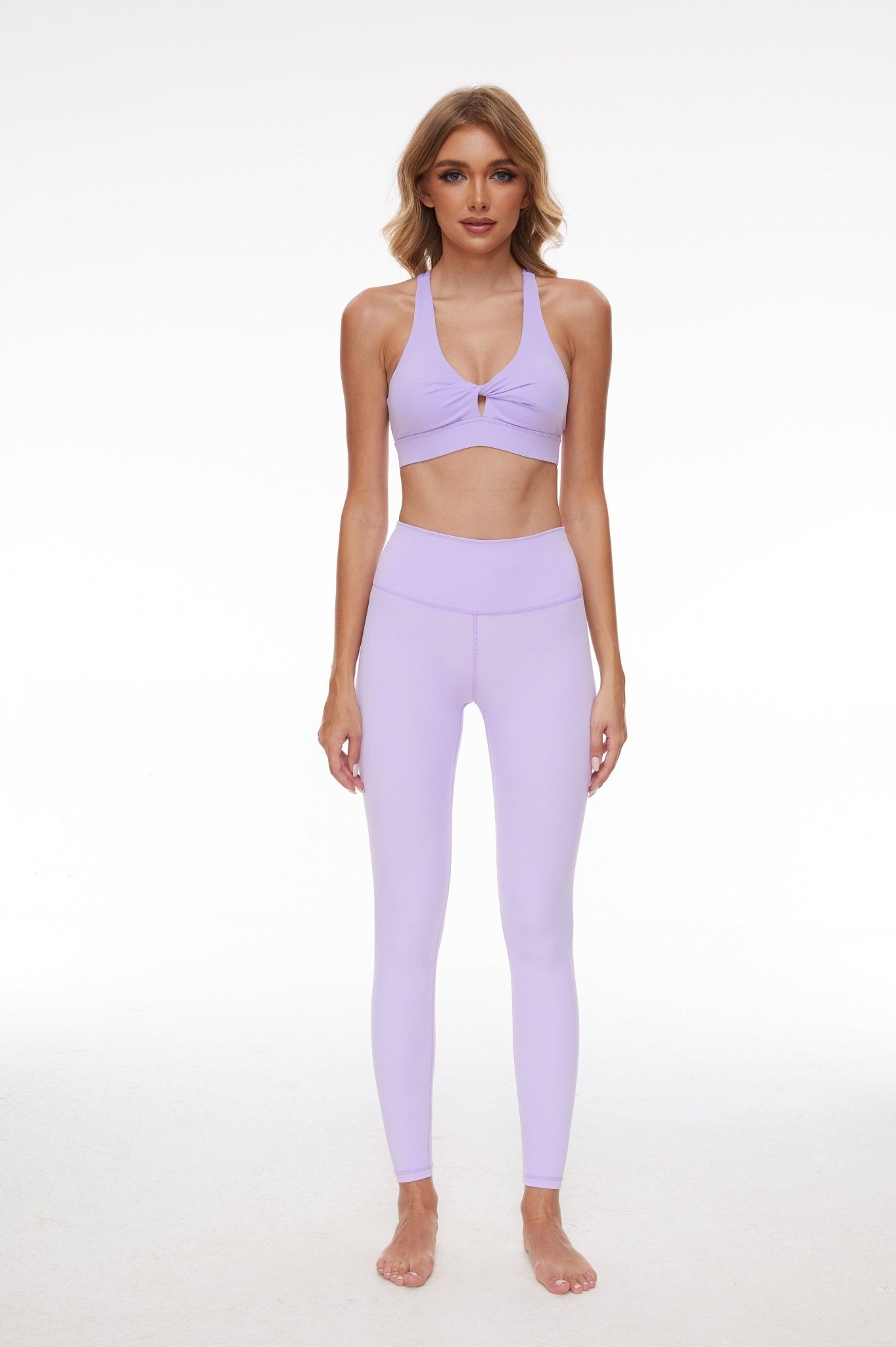 ButterySoft Front Twist Mesh Back Sports Bra - Lilac - MYSILVERWIND