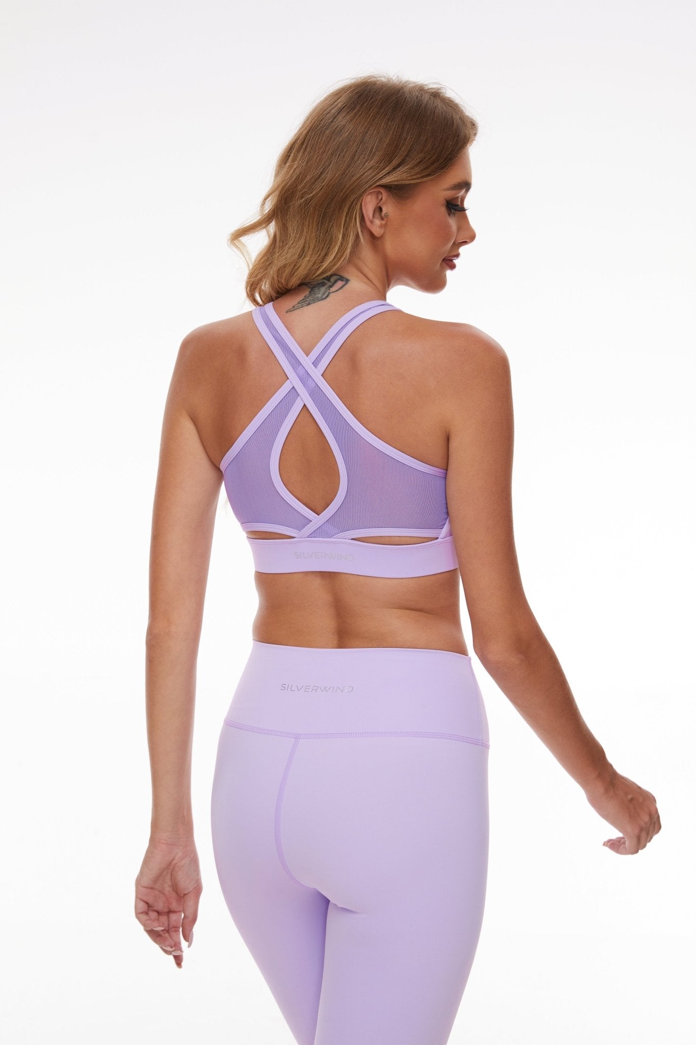 ButterySoft Front Twist Mesh Back Sports Bra - Lilac - MYSILVERWIND