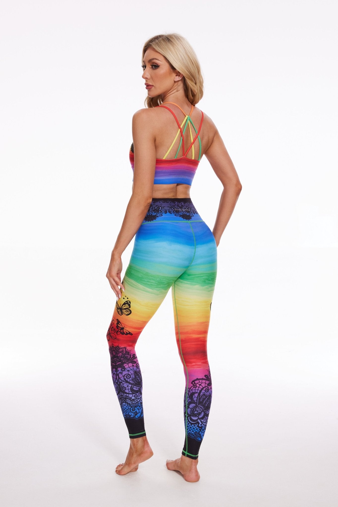 Colorful Horizon Lace High - waisted Leggings - MYSILVERWIND