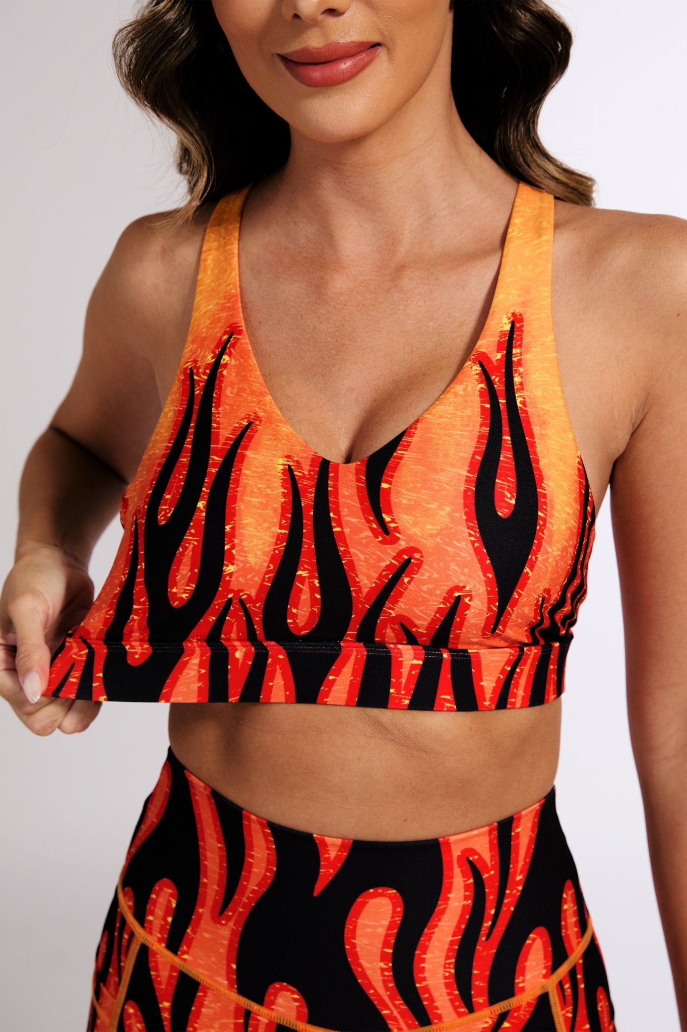 Flame V - shape Strappy Sports Bra - MYSILVERWIND
