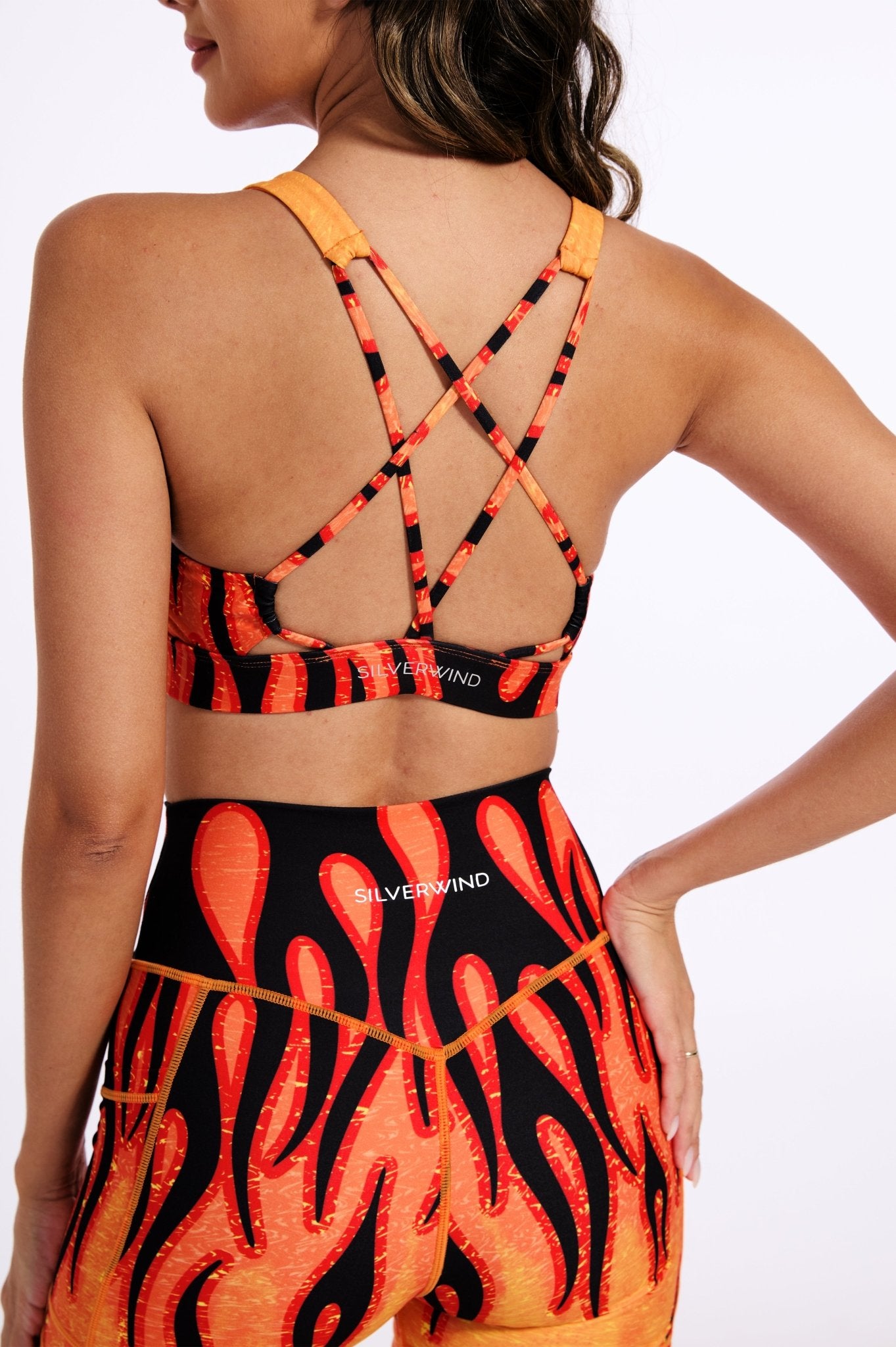 Flame V - shape Strappy Sports Bra - MYSILVERWIND