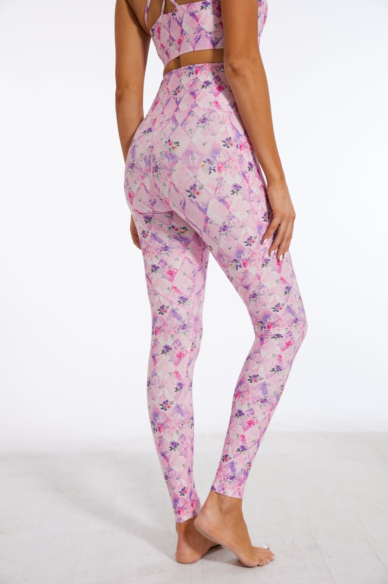 Gentle Pink Rose High - waisted Leggings - MYSILVERWIND