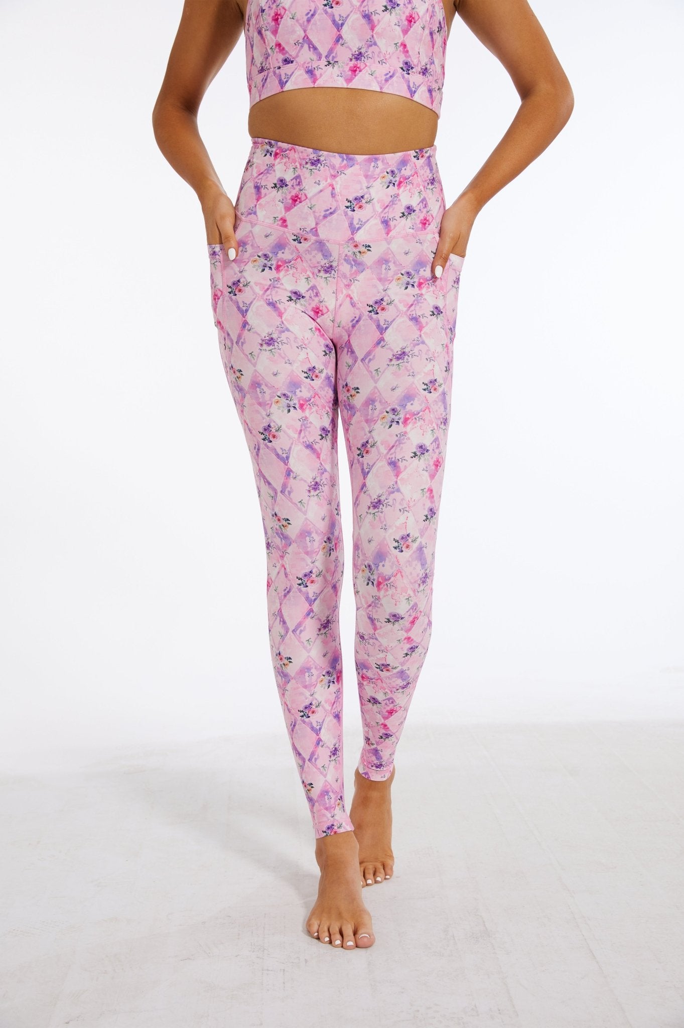 Gentle Pink Rose High - waisted Leggings - MYSILVERWIND