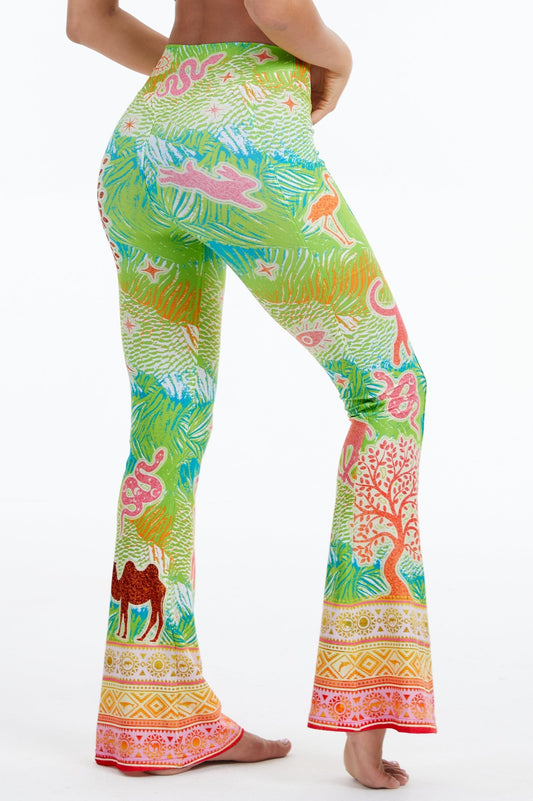 Harmony Grove Mid - waisted Flare Leggings with Pockets - MYSILVERWIND