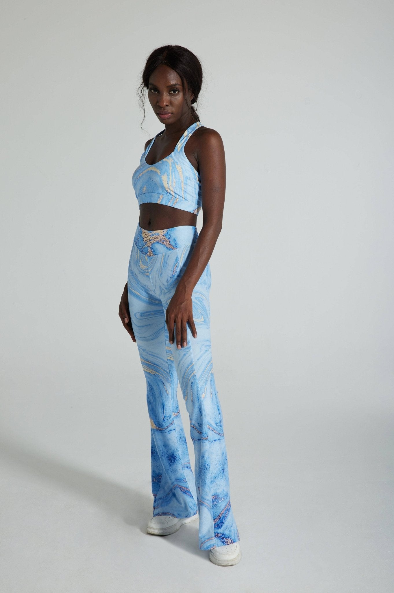 Illusion Flare Leggings - Ocean Blue - MYSILVERWIND