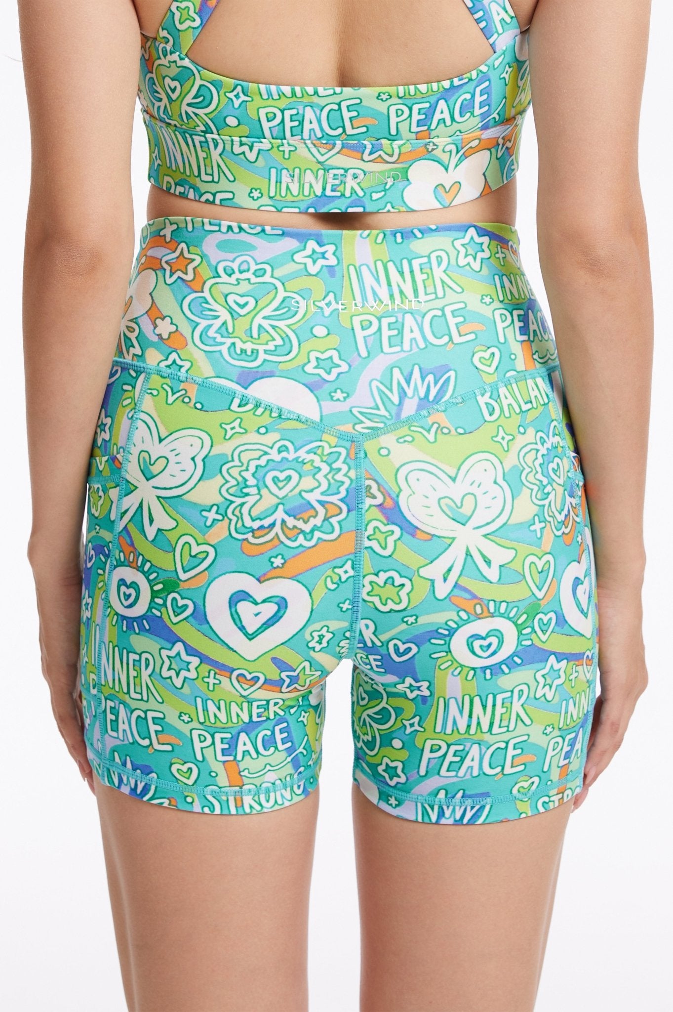 Inner Peace High - Waisted Shorts With Pockets - MYSILVERWIND