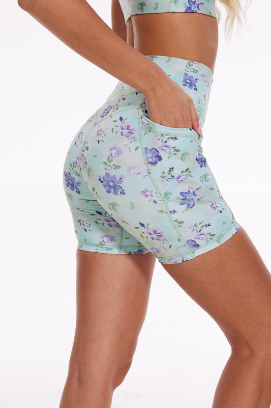 Lavender Petal High - waisted Biker Shorts - MYSILVERWIND
