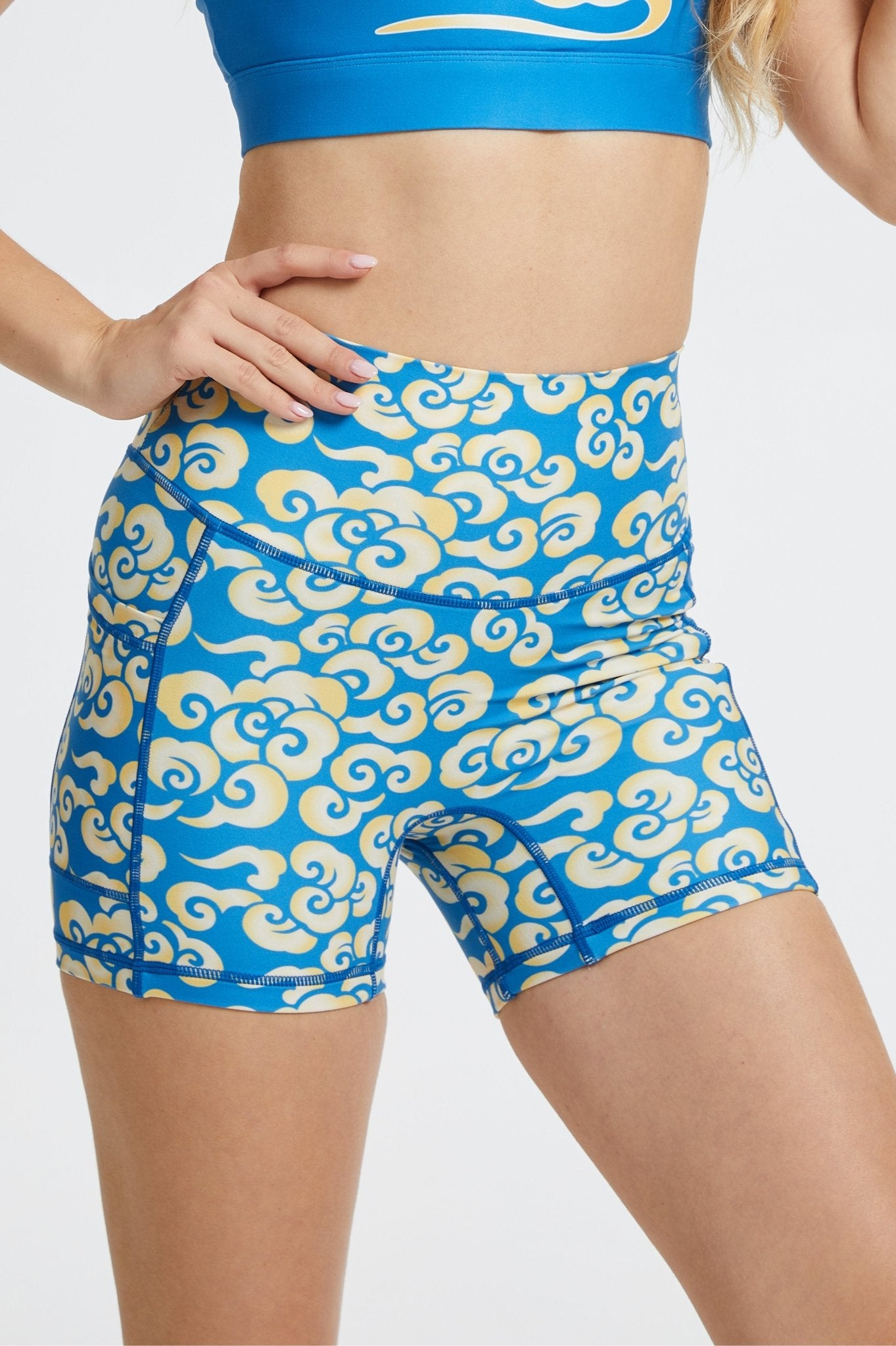 Lucky Cloud High - Waisted Shorts With Pockets - MYSILVERWIND