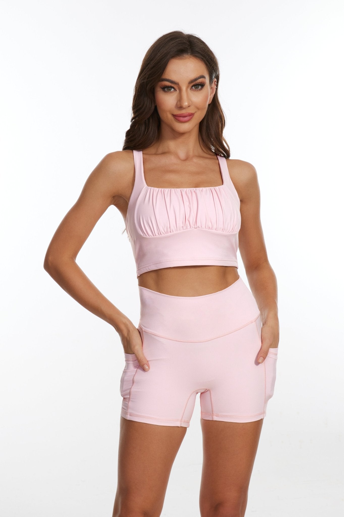 LuxeCool High - waisted Shorts - Crystal Pink - MYSILVERWIND