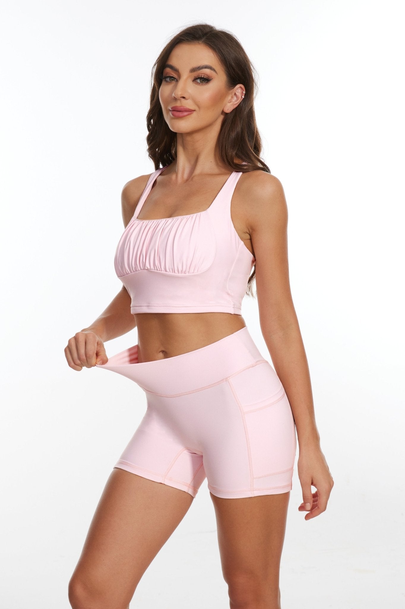 LuxeCool High - waisted Shorts - Crystal Pink - MYSILVERWIND