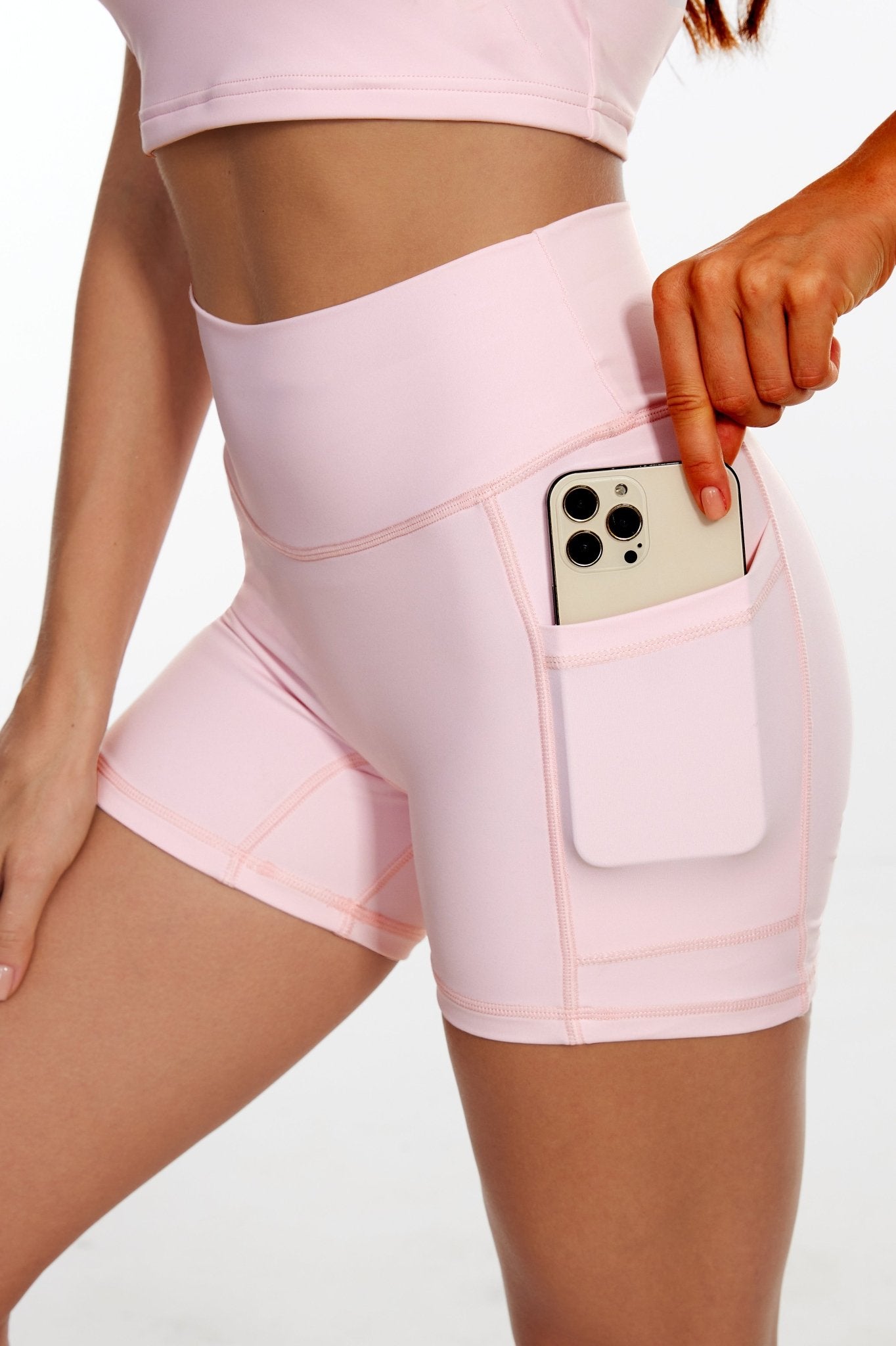 LuxeCool High - waisted Shorts - Crystal Pink - MYSILVERWIND