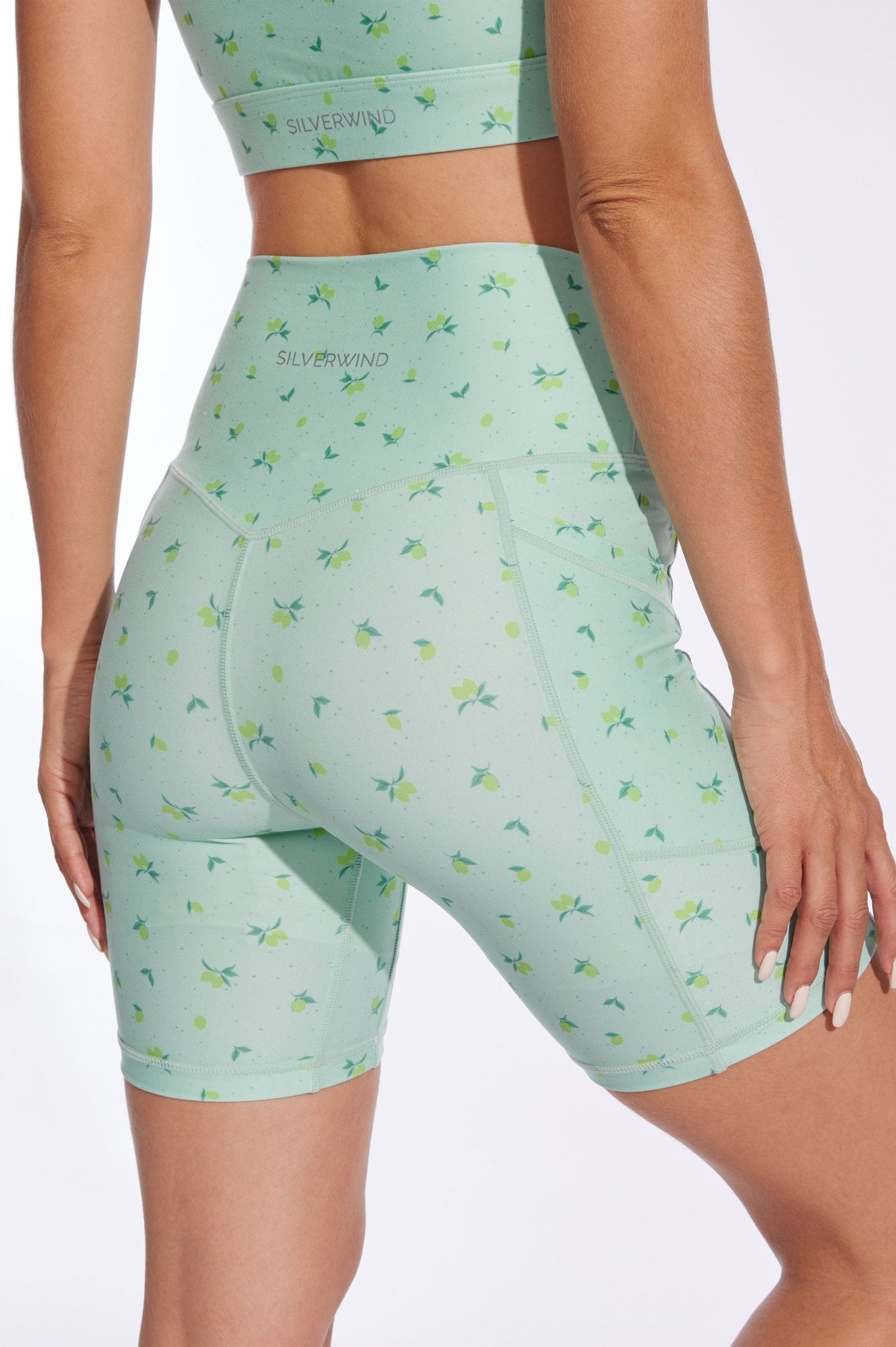Mint Green Lemon High - waisted Shorts - MYSILVERWIND