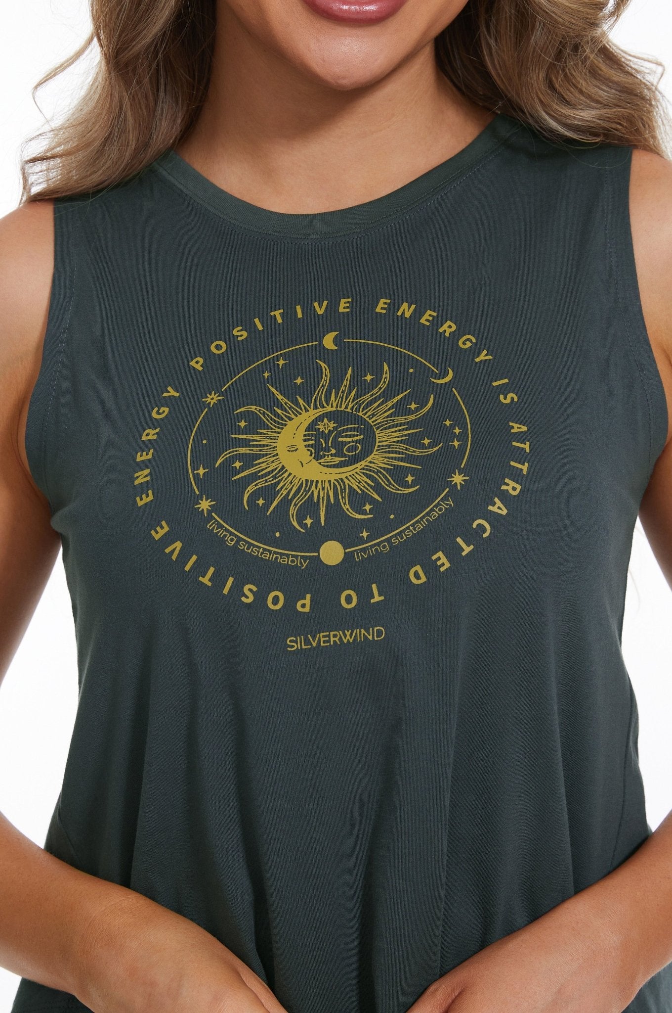 Positive Energy Universe Muscle Tank Top - Black - MYSILVERWIND