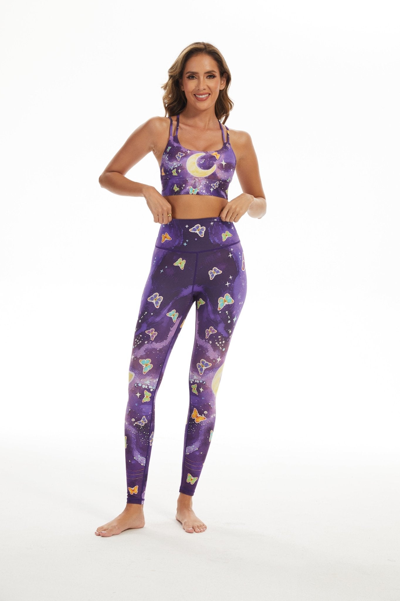 *Pre - Order* Cosmic Butterfly Strappy Sports Bra - MYSILVERWIND
