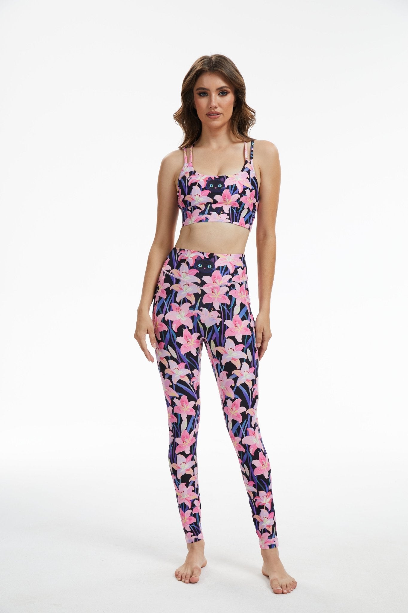 *Pre - Order* Enchanted Lily Cat Strappy Sports Bra - MYSILVERWIND