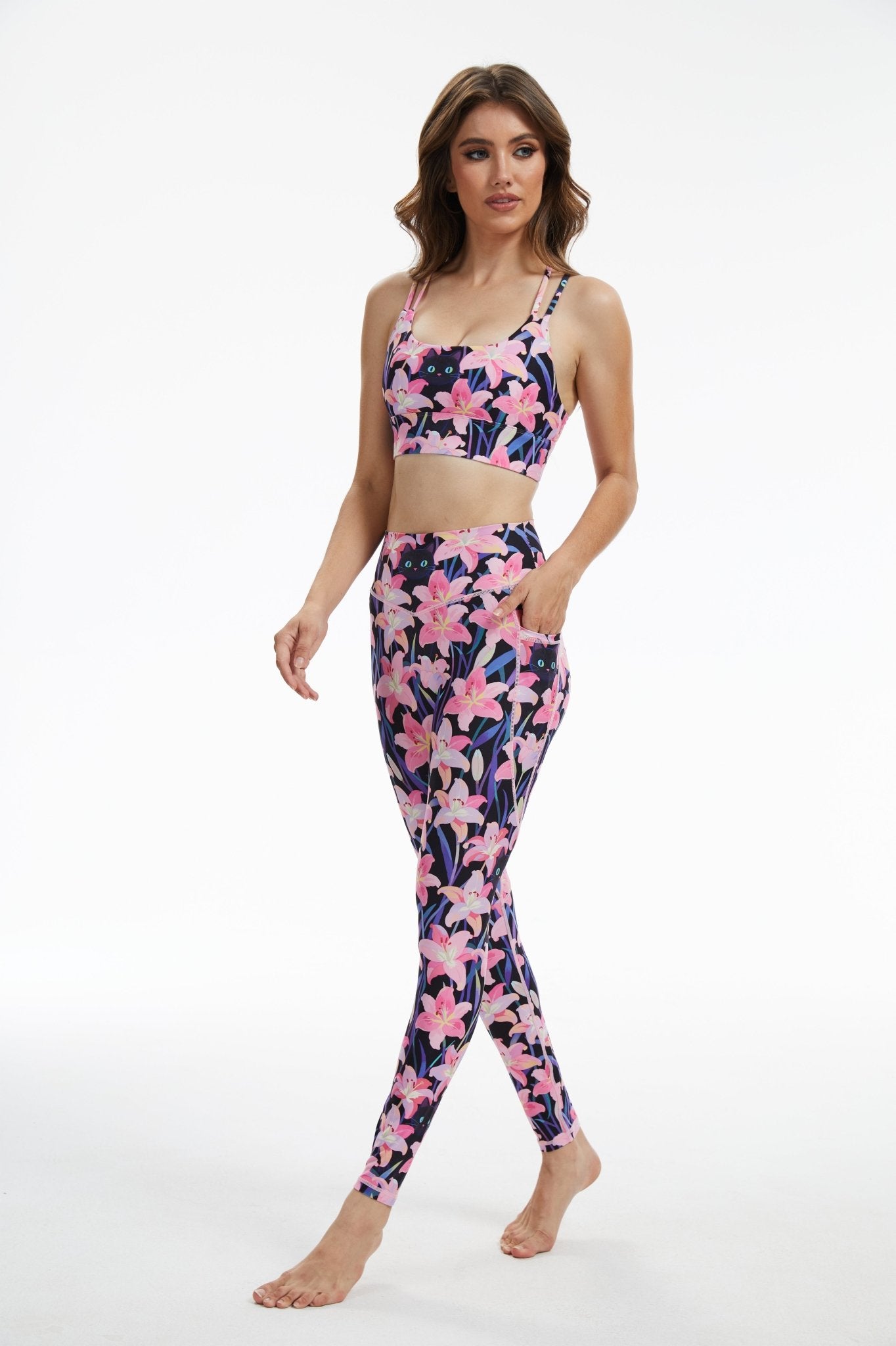*Pre - Order* Enchanted Lily Cat Strappy Sports Bra - MYSILVERWIND