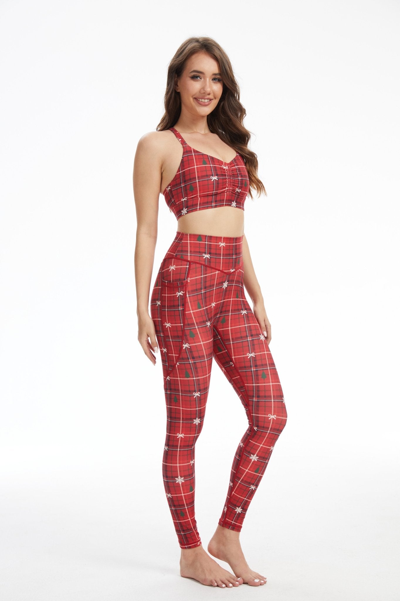 *Pre - Order* Festive Tartan High - waisted Leggings - MYSILVERWIND