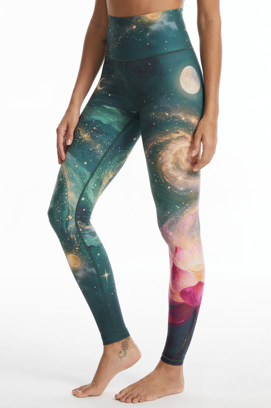 *Pre-Order* Lotus Stardust High-waisted Leggings - MYSILVERWIND
