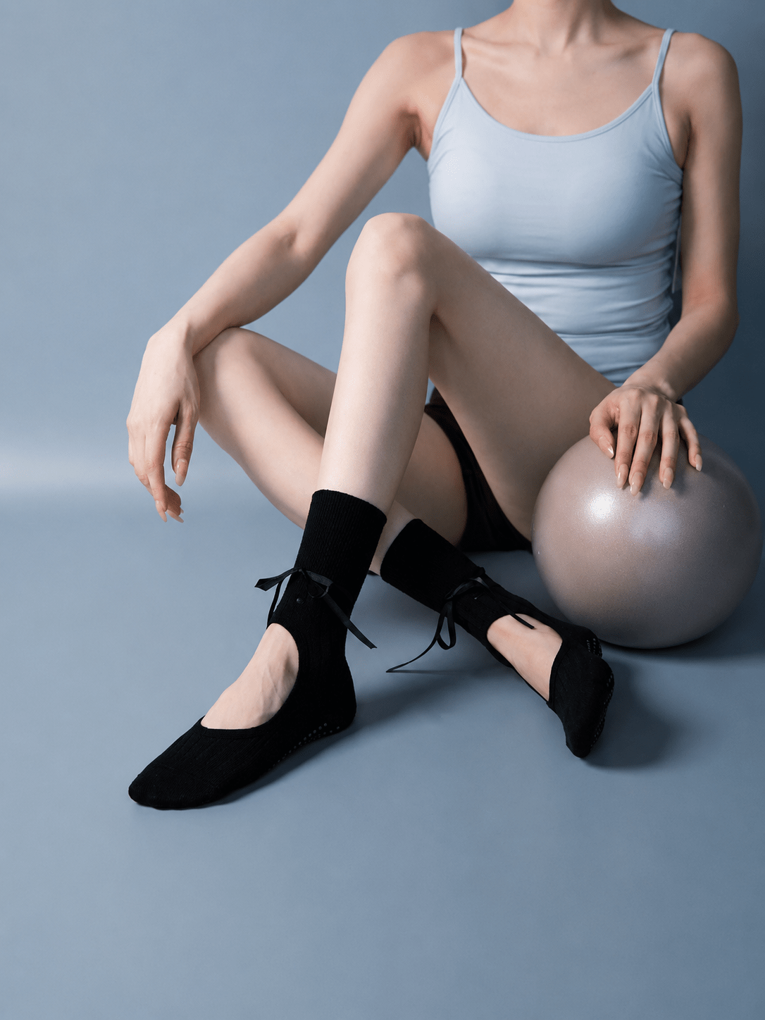 Soleveil™ Korean-Style Mid-Calf Ribbon Grip Pilates Socks - MYSILVERWIND