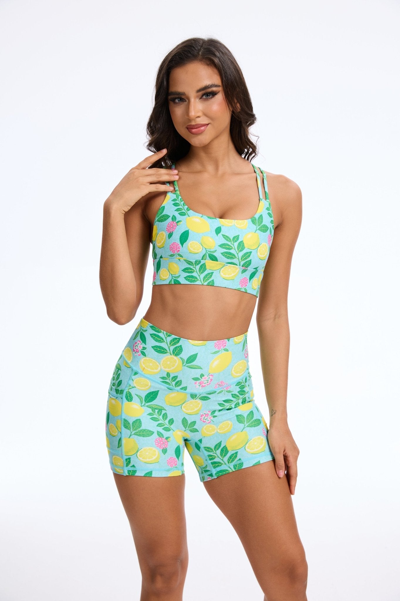 Sunny Lemon Talk Strappy Sports Bra - MYSILVERWIND