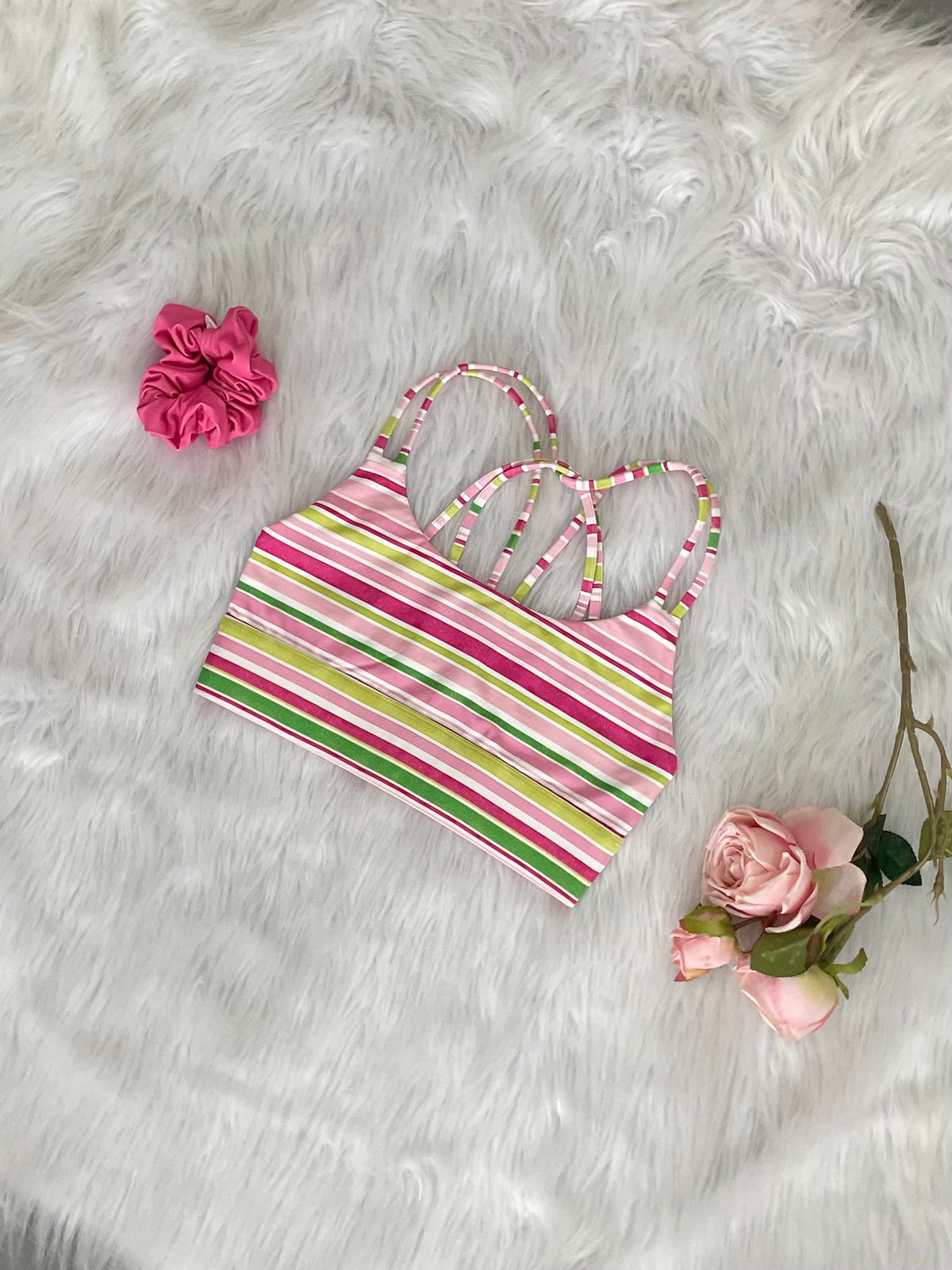 Retro Candy Stripe Workout Set-SILVERWIND