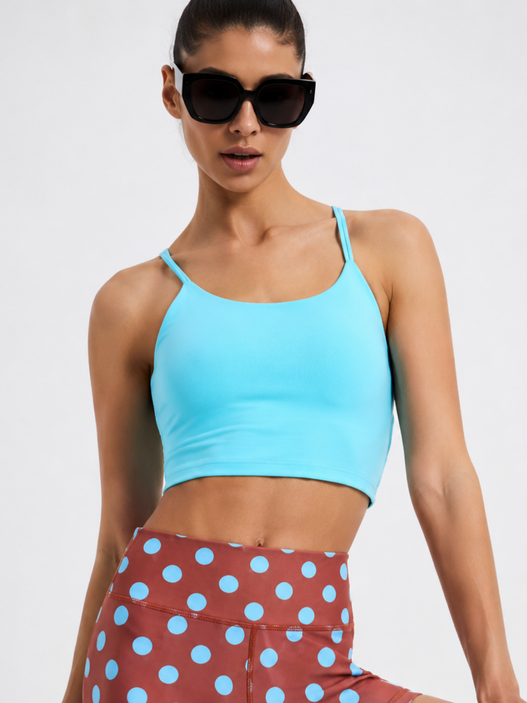 Thin Strap Removable Pad Sports Bra SILVERWIND