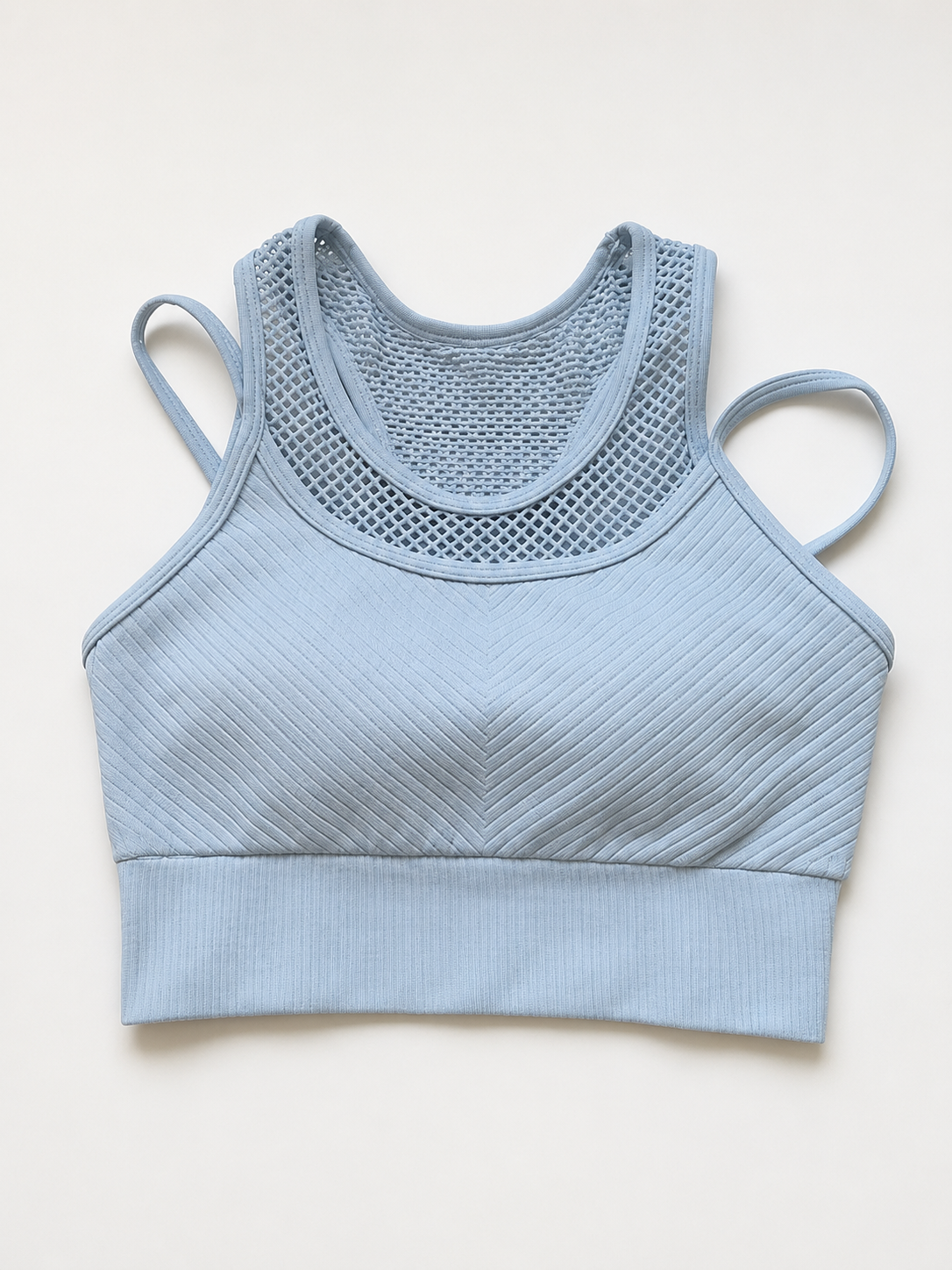 Seamless Padded Sports Bra with Breathable Mesh Detail SILVERWIND