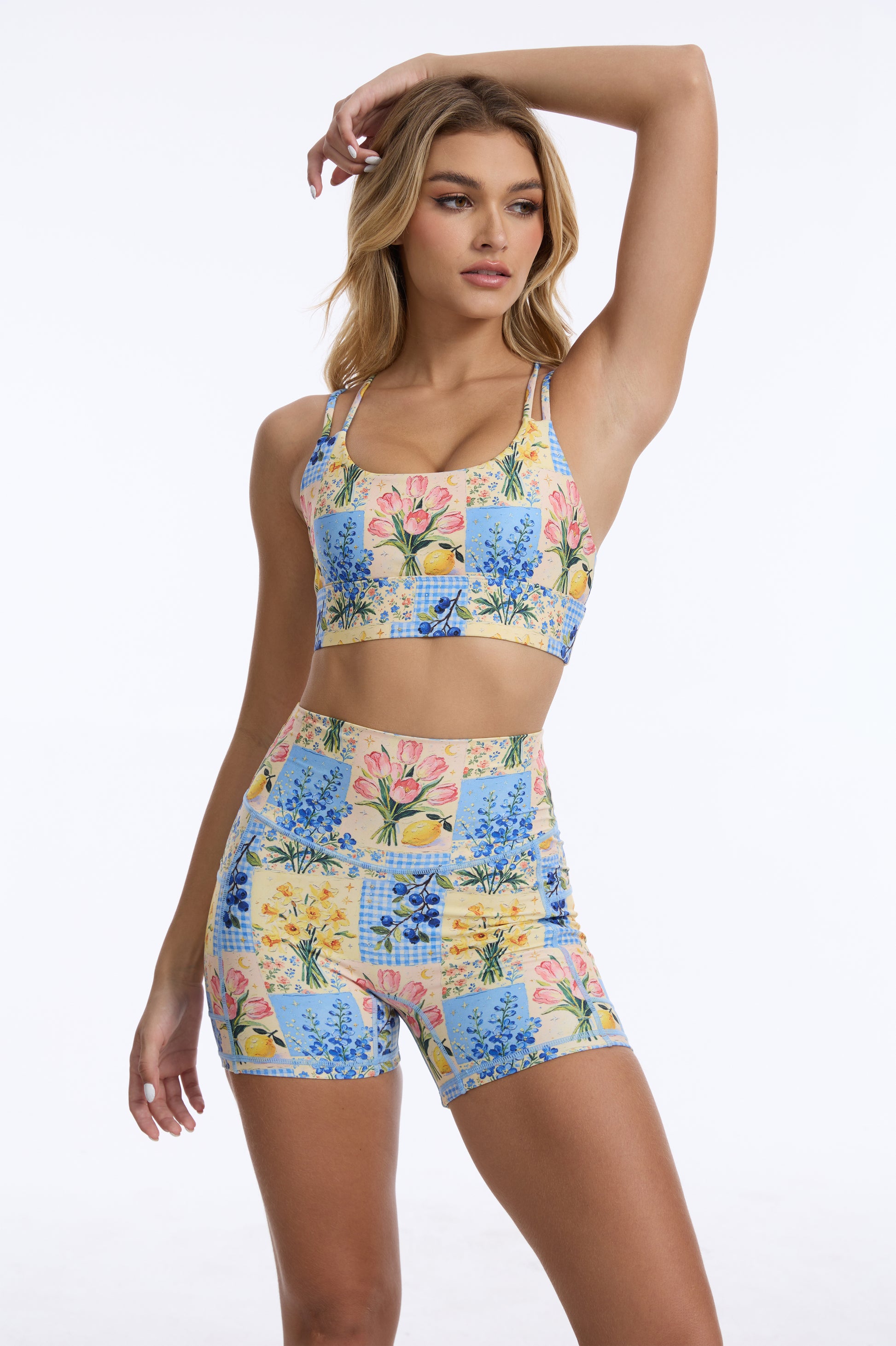 Porcelain Garden Strappy Sports Bra