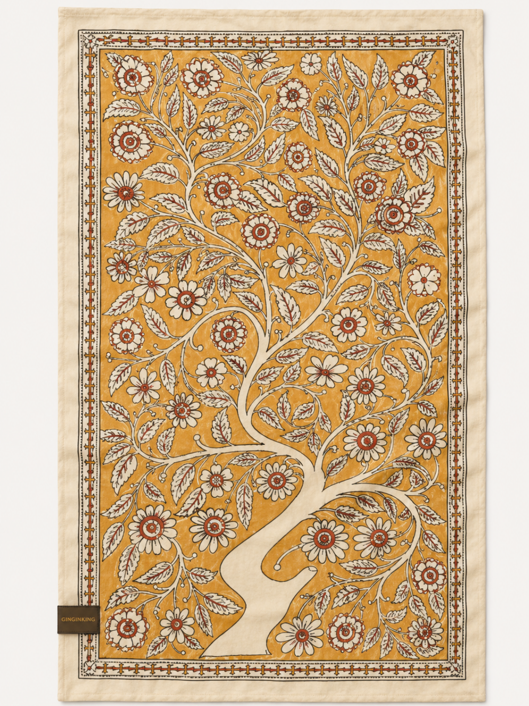 Yellow Puppy Double-Sided Print Yoga Hand Towel