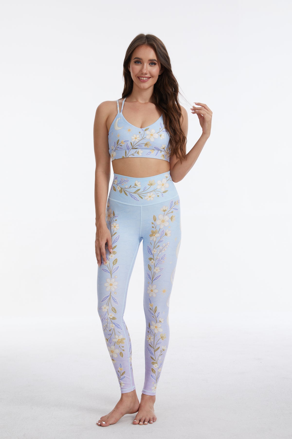 Blooming Lilac Backless Strappy Sports Bra SILVERWIND