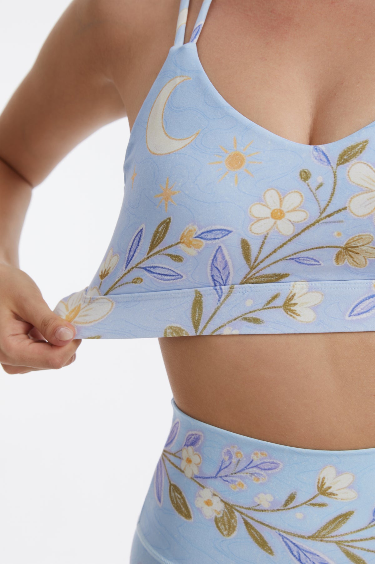 Blooming Lilac Backless Strappy Sports Bra SILVERWIND