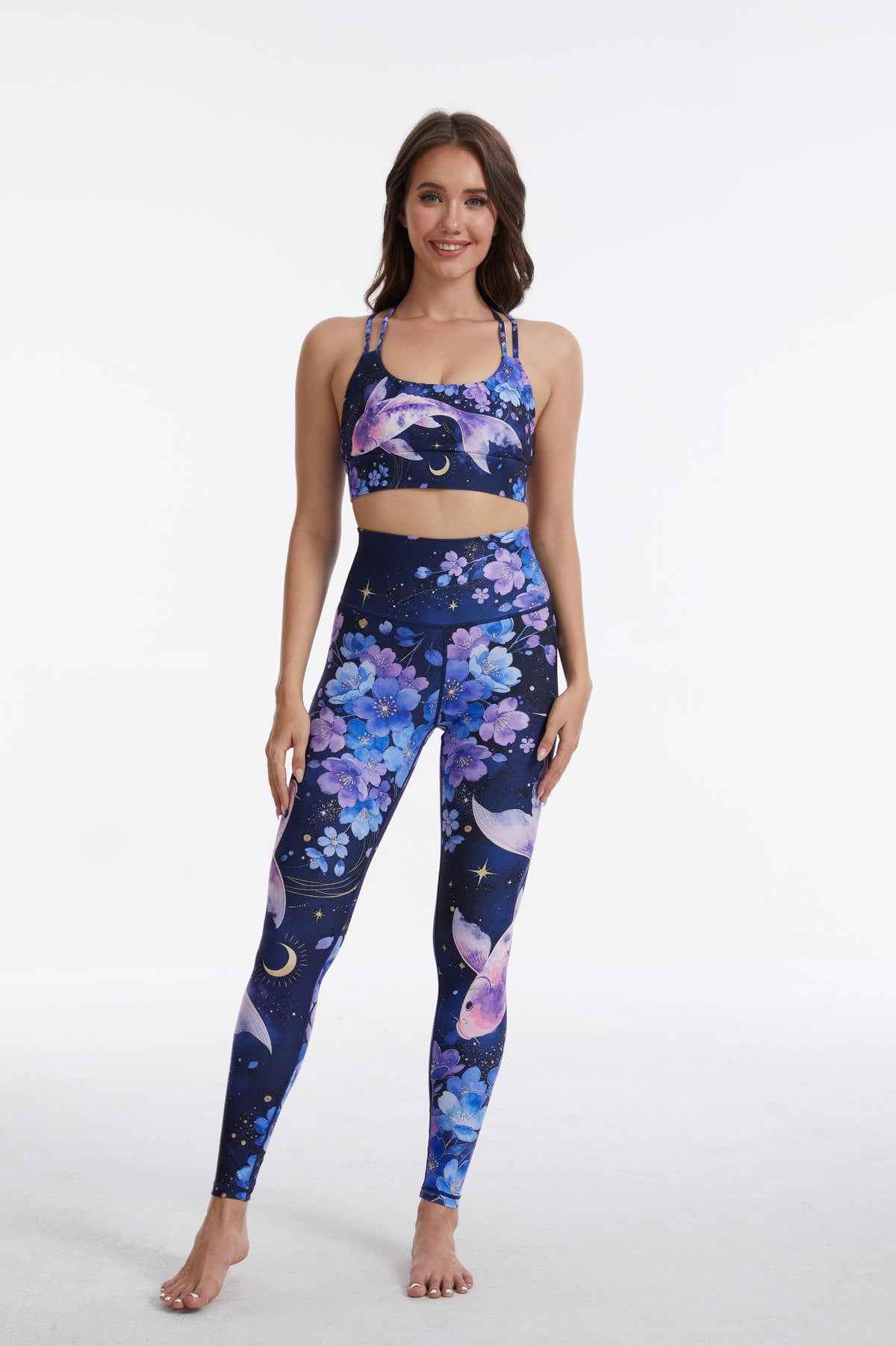 Galactic Koi Strappy Sports Bra MYSILVERWIND