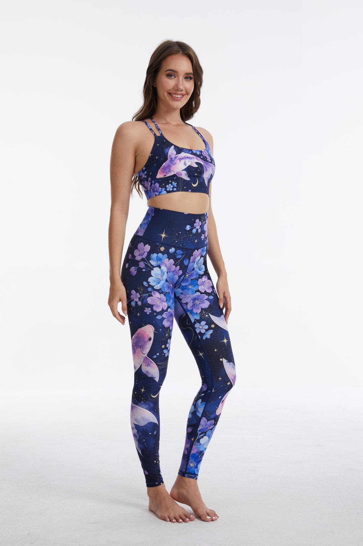 Galactic Koi Strappy Sports Bra MYSILVERWIND