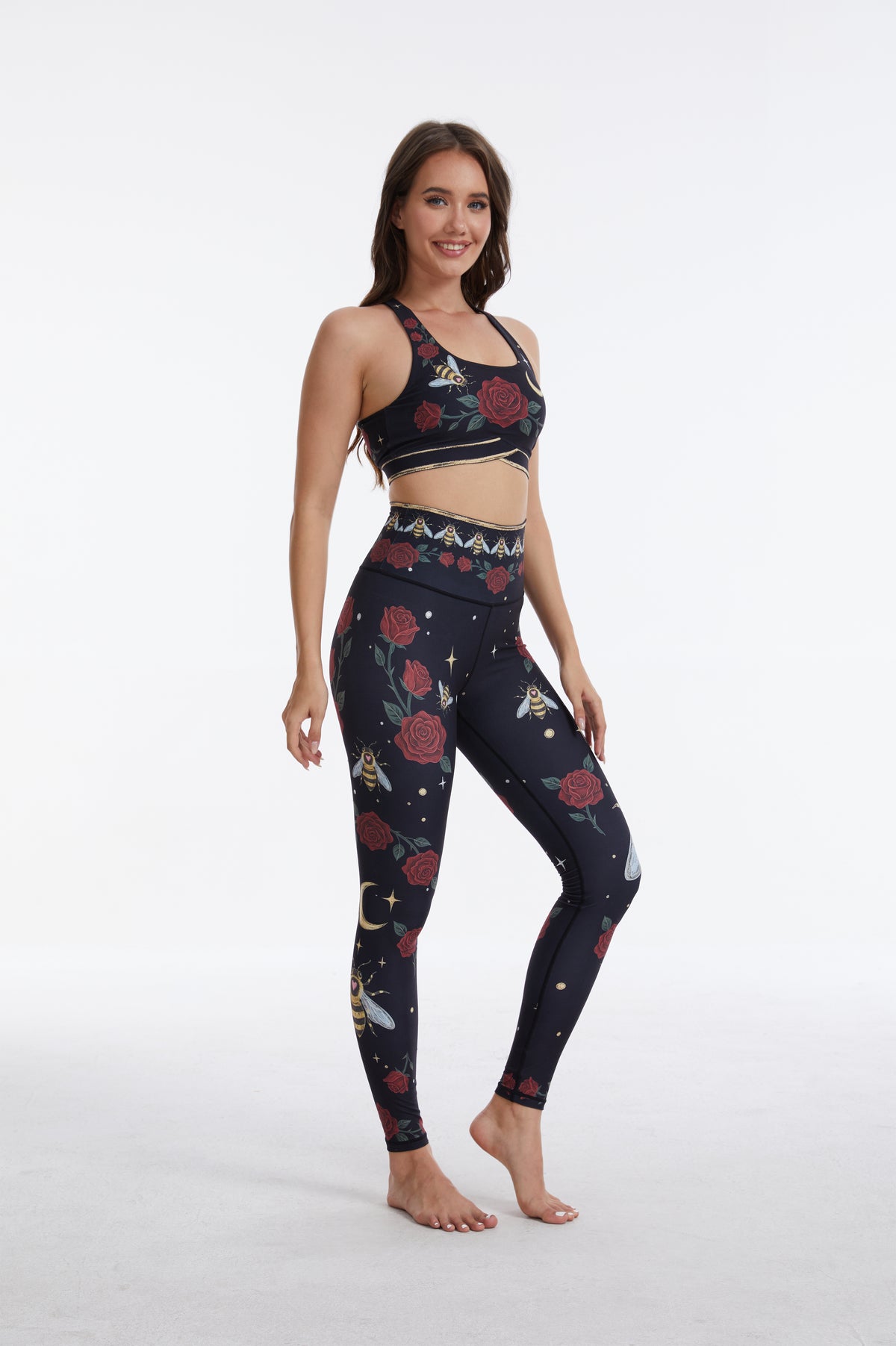 Rose Bee Strappy Sports Bra-MYSILVERWIND