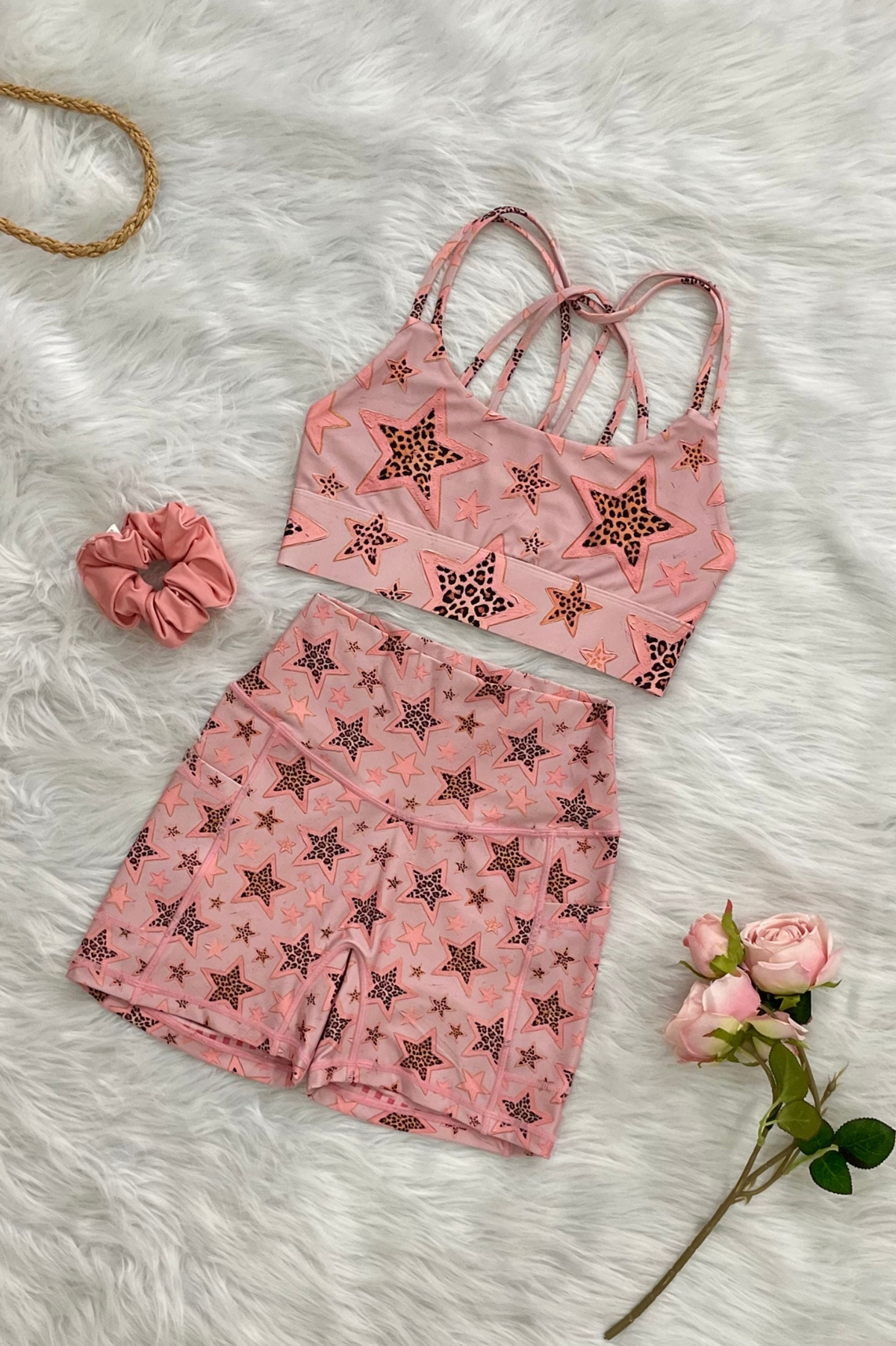 Pink Leopard Star Limited Workout Set-MYSILVERWIND
