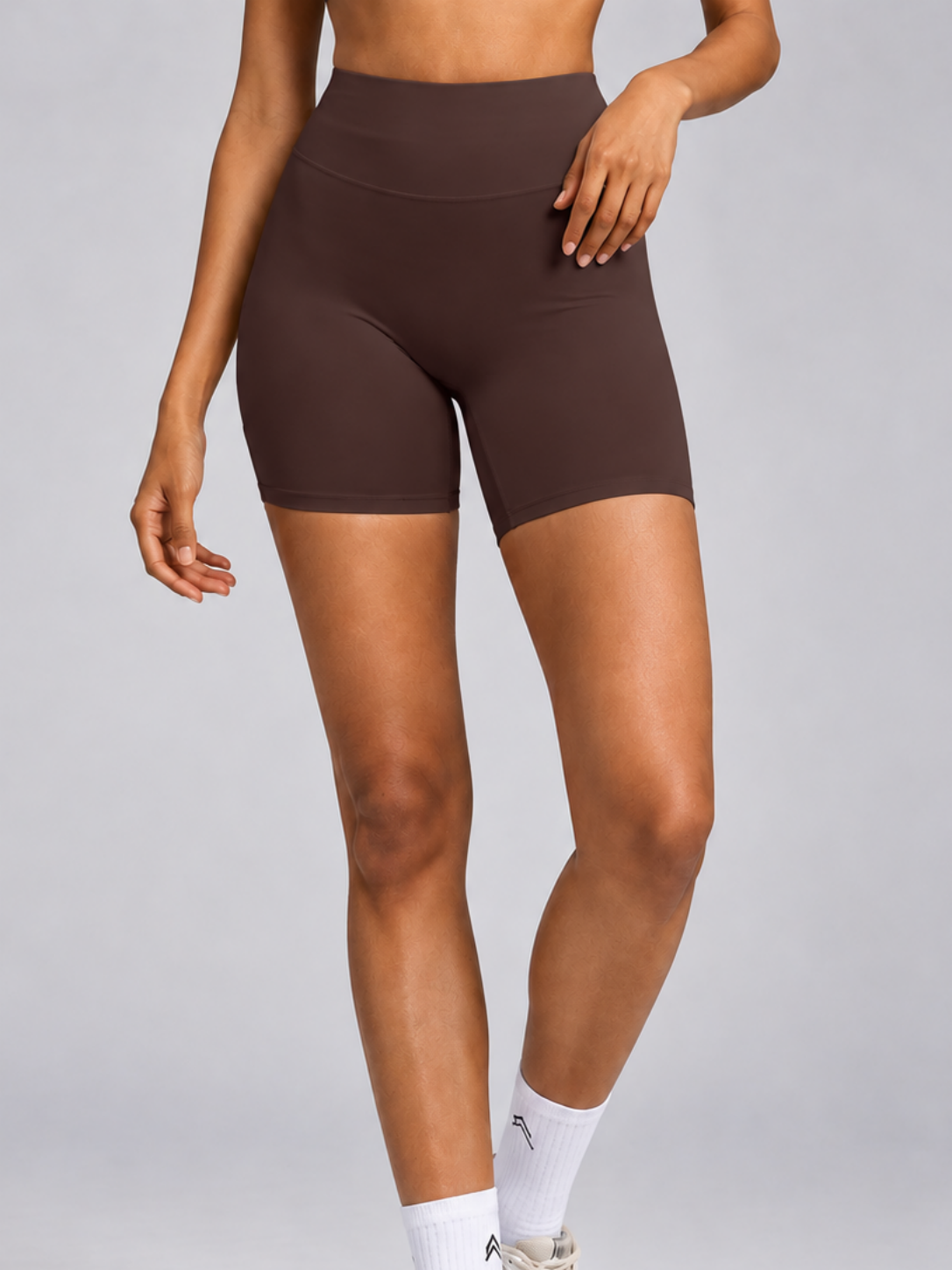 Velmora Brushed Bare-Feel Yoga Shorts SILVERWIND