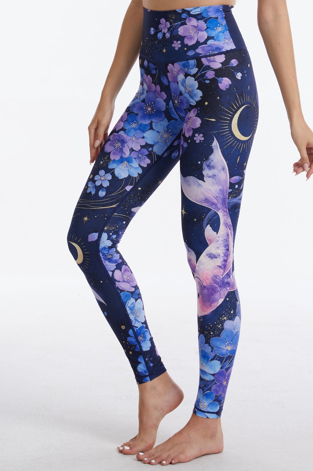 Galactic Koi High-waisted Leggings-MYSILVERWIND