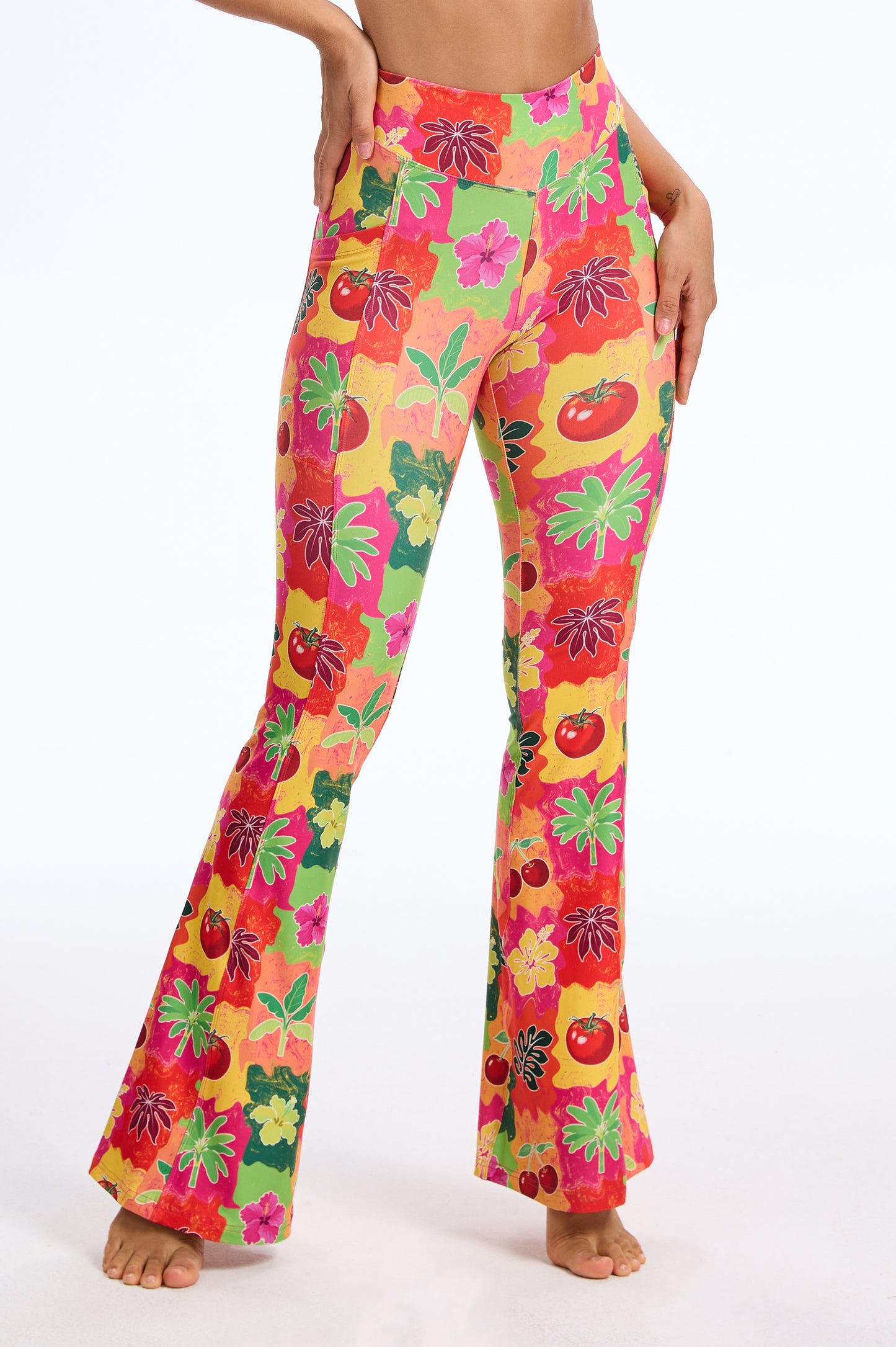 Wild Tropic High-waisted Flare Leggings SILVERWIND